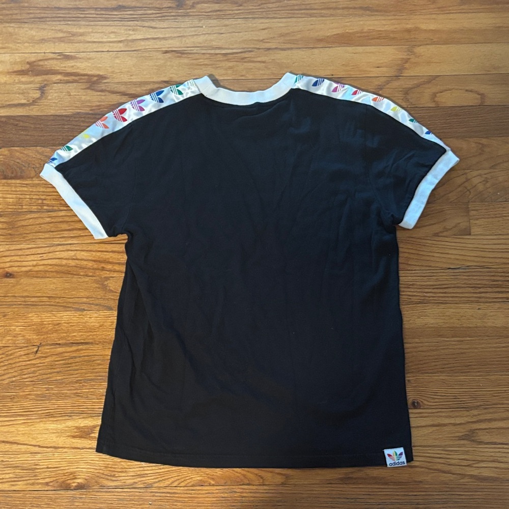 Adidas Love Unites T-shirt with Rainbow Logo Trim - Picture 5 of 7
